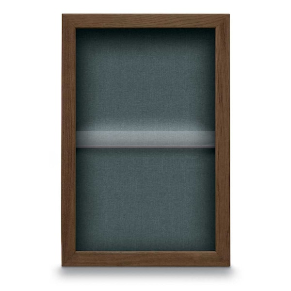 Indoor Enclosed Combo Board, 48"x36", Black Frame/Black Porc & Burgundy